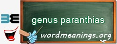 WordMeaning blackboard for genus paranthias